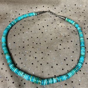 Vintage heshi Turquoise sterling silver necklace